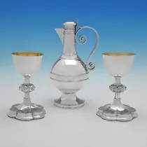 Antique Sterling Silver Communion Set - Samuel Smily, hallmarked in 1877 London - Victorian - Thumbnail 1