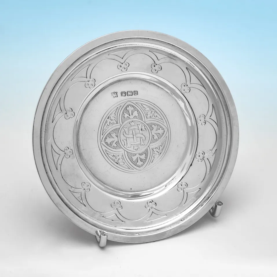Antique Sterling Silver Travelling Communion Set - Henry Wilkinson & Walker & Hall, hallmarked in 1894 Sheffield - Victorian - Image 7