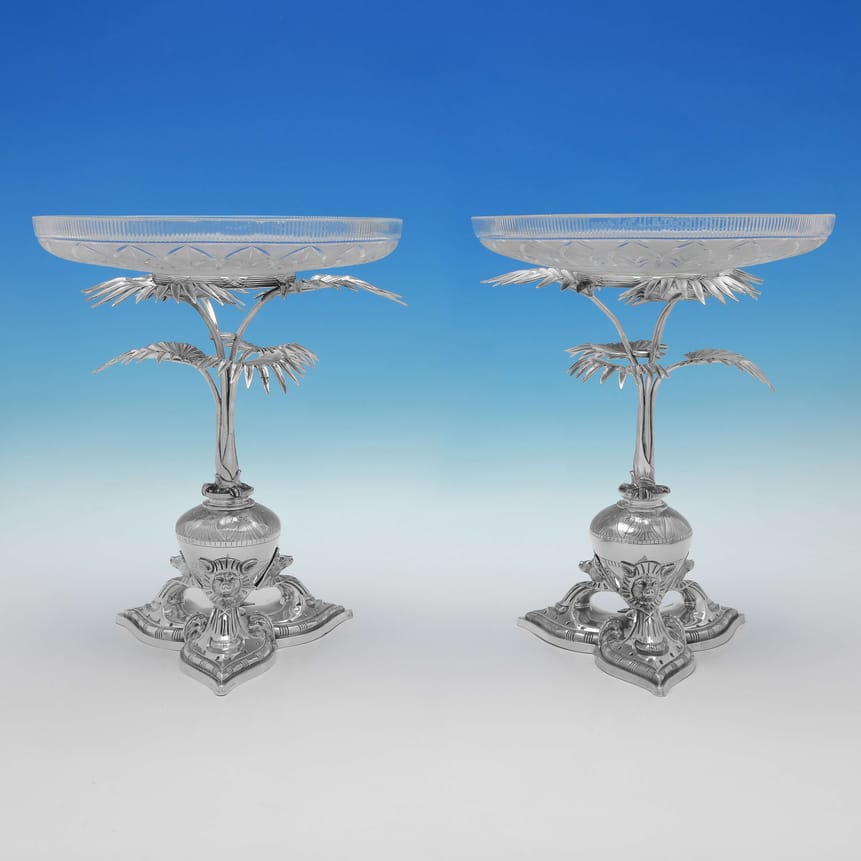 Antique Sterling Silver Compotes - Alexander Macrae Hallmarked In 1871 London - Victorian - Image 1