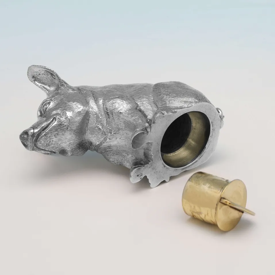 Sterling Silver Pig Salt & Pepper - hallmarked in 1999 London - Elizabeth II - Image 4