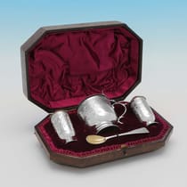Antique Sterling Silver Condiment Set - Aldwinckle & Slater, hallmarked in 1885 London - Victorian - Thumbnail 1