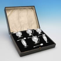 Sterling Silver 6 Piece Condiment Set - Roberts & Dore, hallmarked in 1937 Birmingham - George VI - Thumbnail 1
