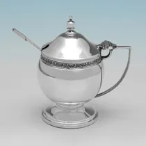 Sterling Silver 6 Piece Condiment Set - Roberts & Dore, hallmarked in 1937 Birmingham - George VI - Thumbnail 3