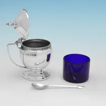 Sterling Silver 6 Piece Condiment Set - Roberts & Dore, hallmarked in 1937 Birmingham - George VI - Thumbnail 4