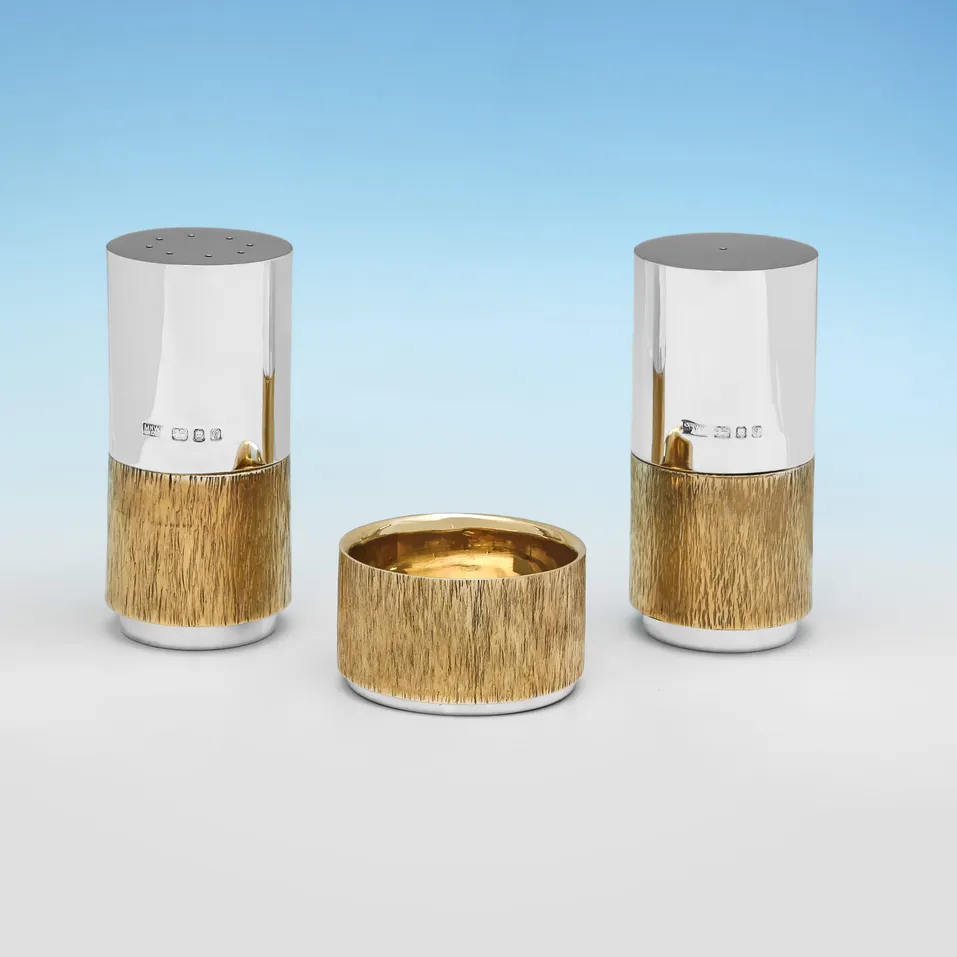 Sterling Silver Condiment Set - Mappin & Webb, hallmarked in 1971 London - Elizabeth II - Image 1