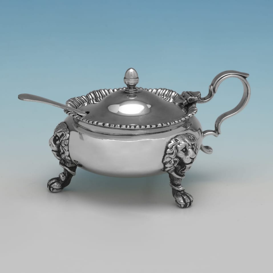 Sterling Silver & Glass Condiment Set - Marlow Brothers, hallmarked in 1995 London - Elizabeth II - Image 2