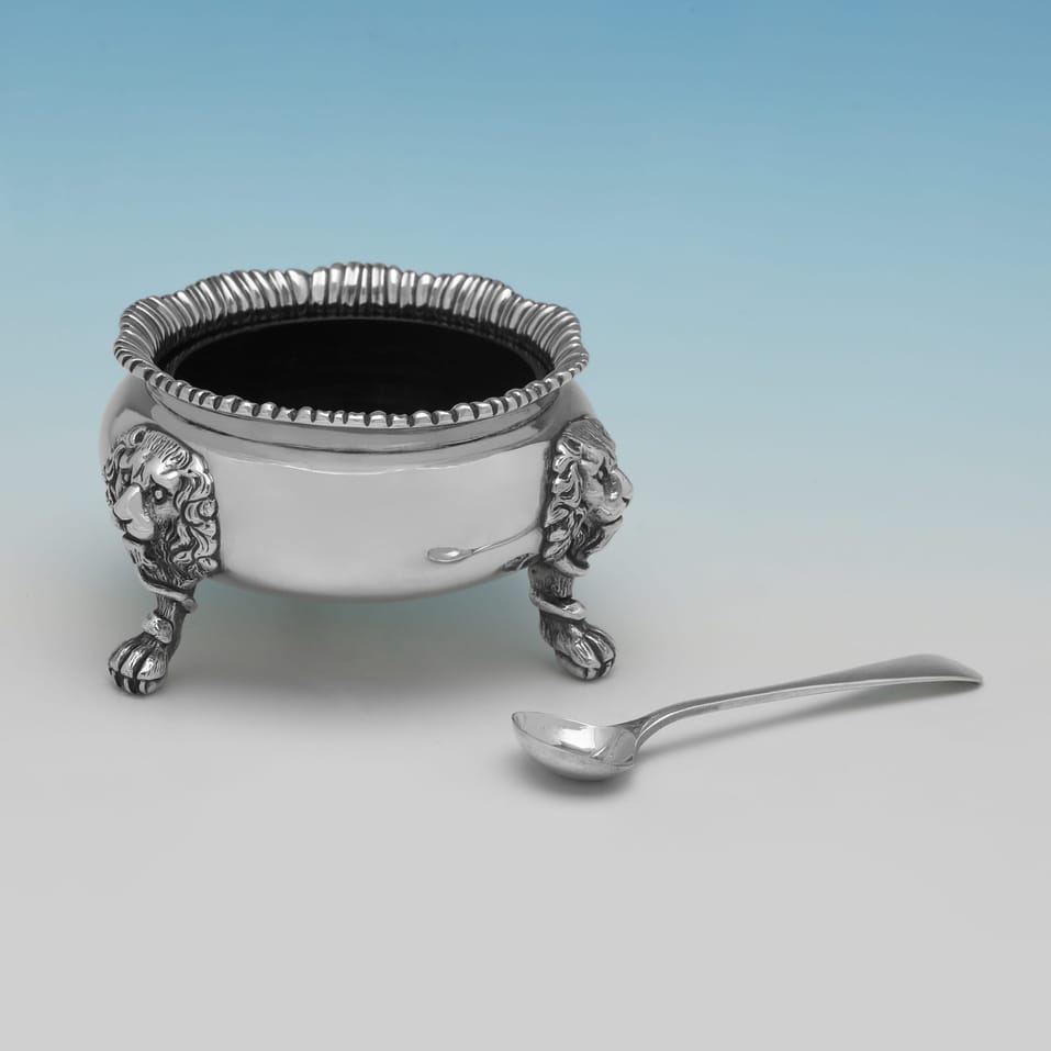 Sterling Silver & Glass Condiment Set - Marlow Brothers, hallmarked in 1995 London - Elizabeth II - Image 4