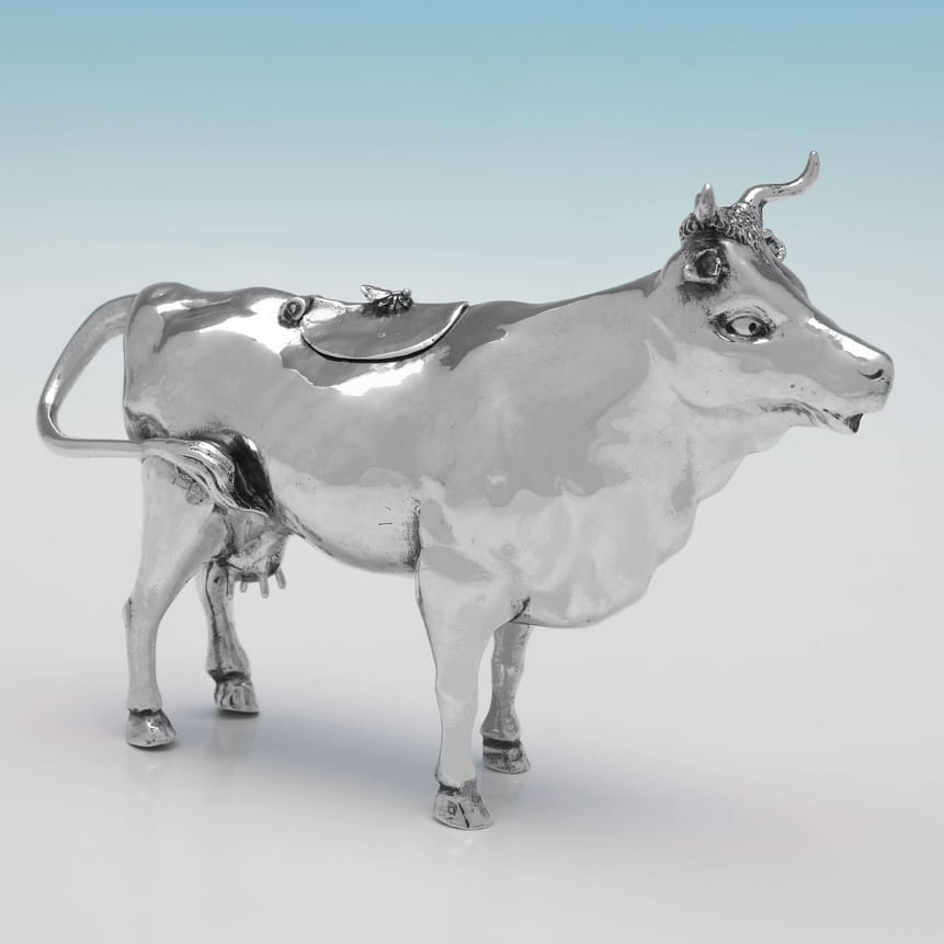 Antique Sterling Silver Cow Creamer - Edwin Thompson Bryant Hallmarked In 1896 London - Victorian - Image 1