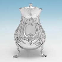 Antique Sterling Silver Cream jug - hallmarked in 1763 London - George III - Thumbnail 2