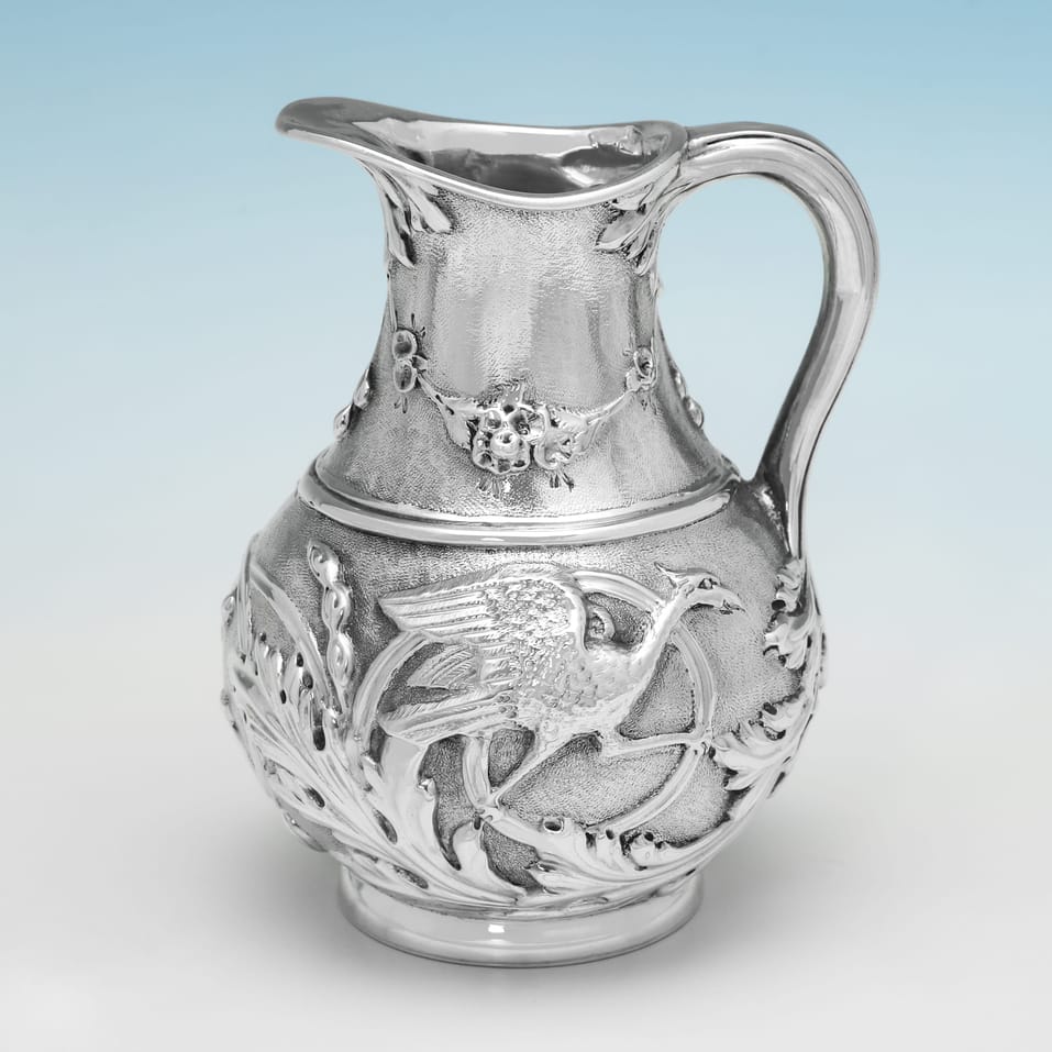 Antique Sterling Silver Cream Jug - Henry Wilkinson & Co., hallmarked in 1878 London - Victorian