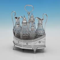 Antique Sterling Silver & Glass Cruet Set - Hester Bateman, hallmarked in 1790 London - George III - Thumbnail 2
