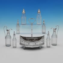 Antique Sterling Silver & Glass Cruet Set - Hester Bateman, hallmarked in 1790 London - George III - Thumbnail 3