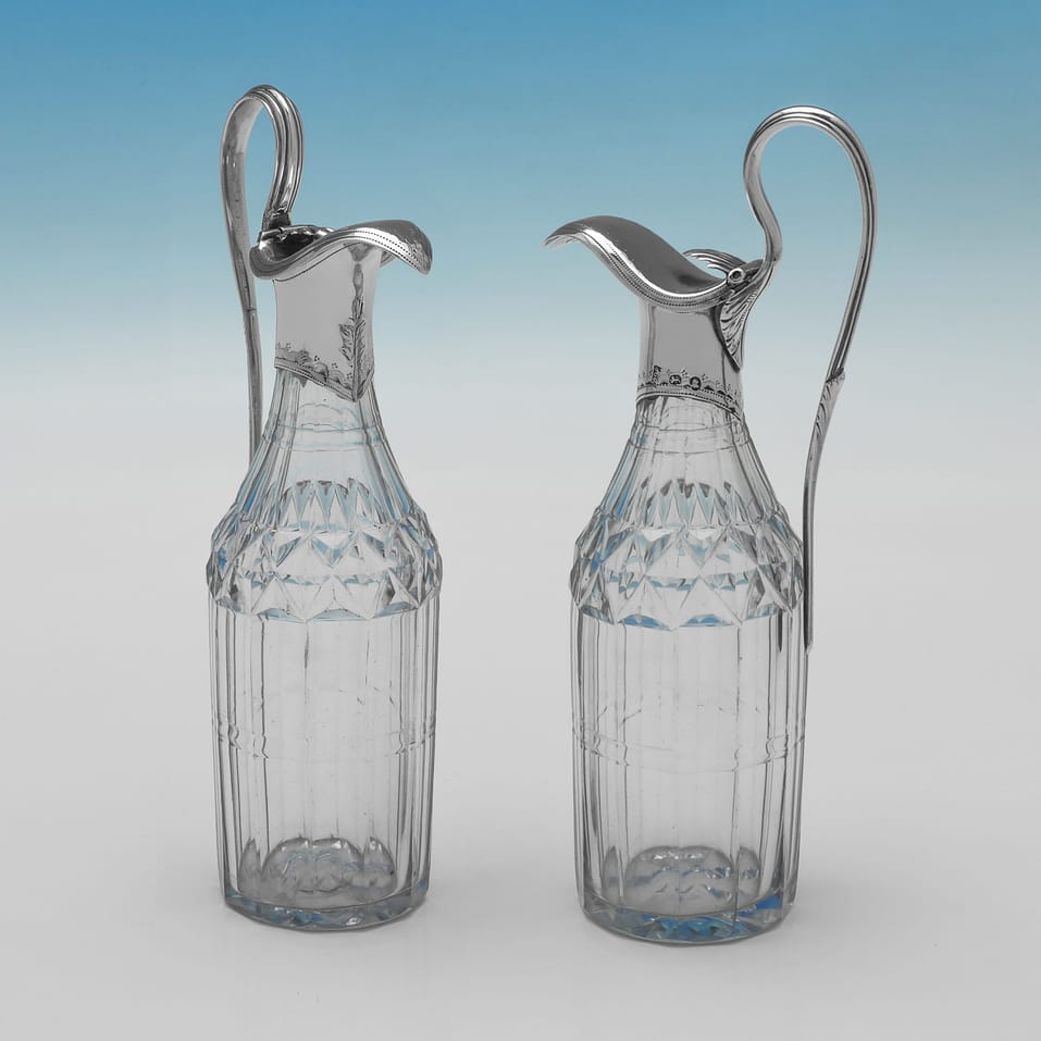 Antique Sterling Silver & Glass Cruet Set - Hester Bateman, hallmarked in 1790 London - George III - Image 4
