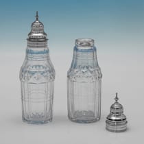 Antique Sterling Silver & Glass Cruet Set - Hester Bateman, hallmarked in 1790 London - George III - Thumbnail 7