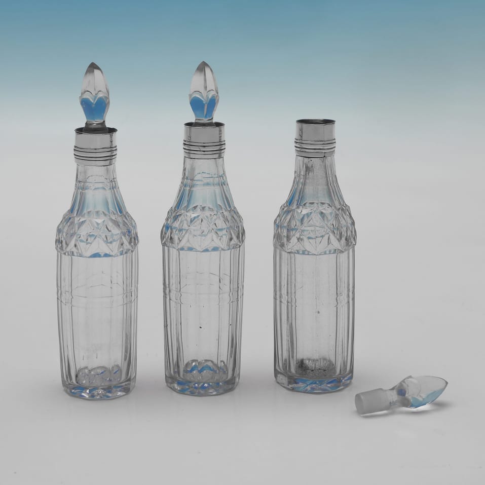 Antique Sterling Silver & Glass Cruet Set - Hester Bateman, hallmarked in 1790 London - George III - Image 9