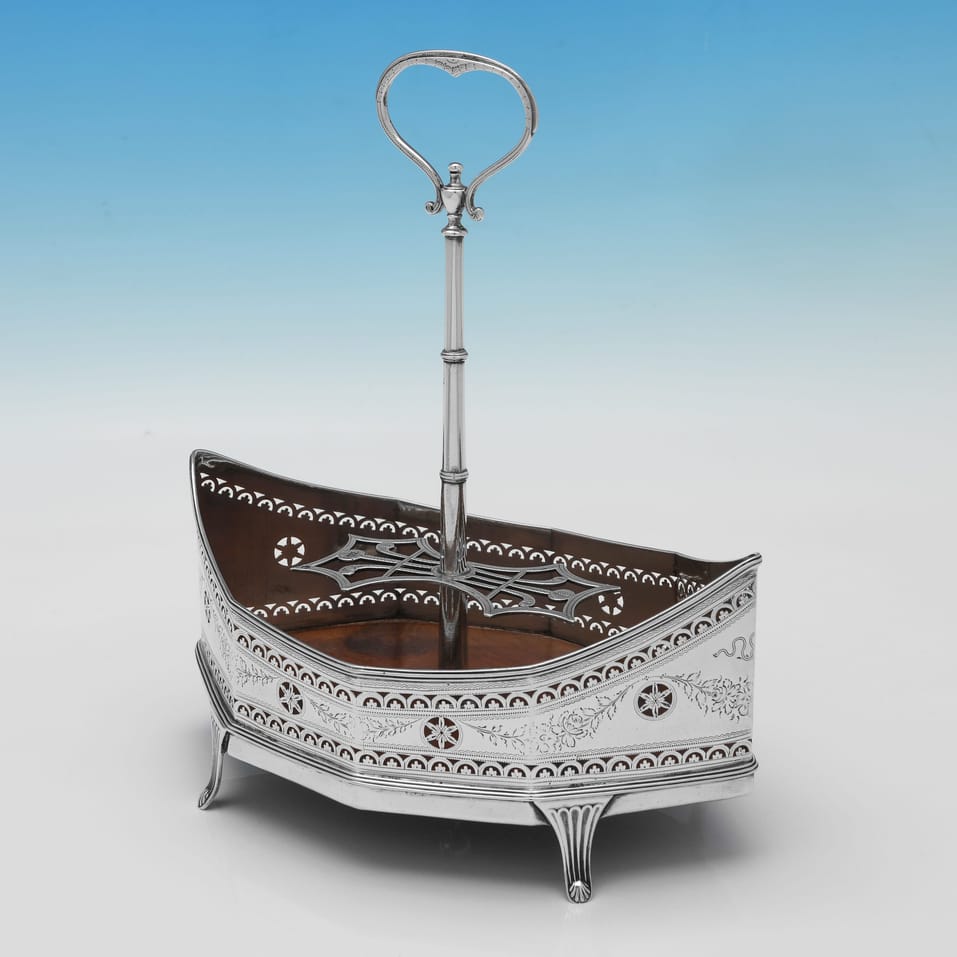 Antique Sterling Silver & Glass Cruet Set - Hester Bateman, hallmarked in 1790 London - George III - Image 10