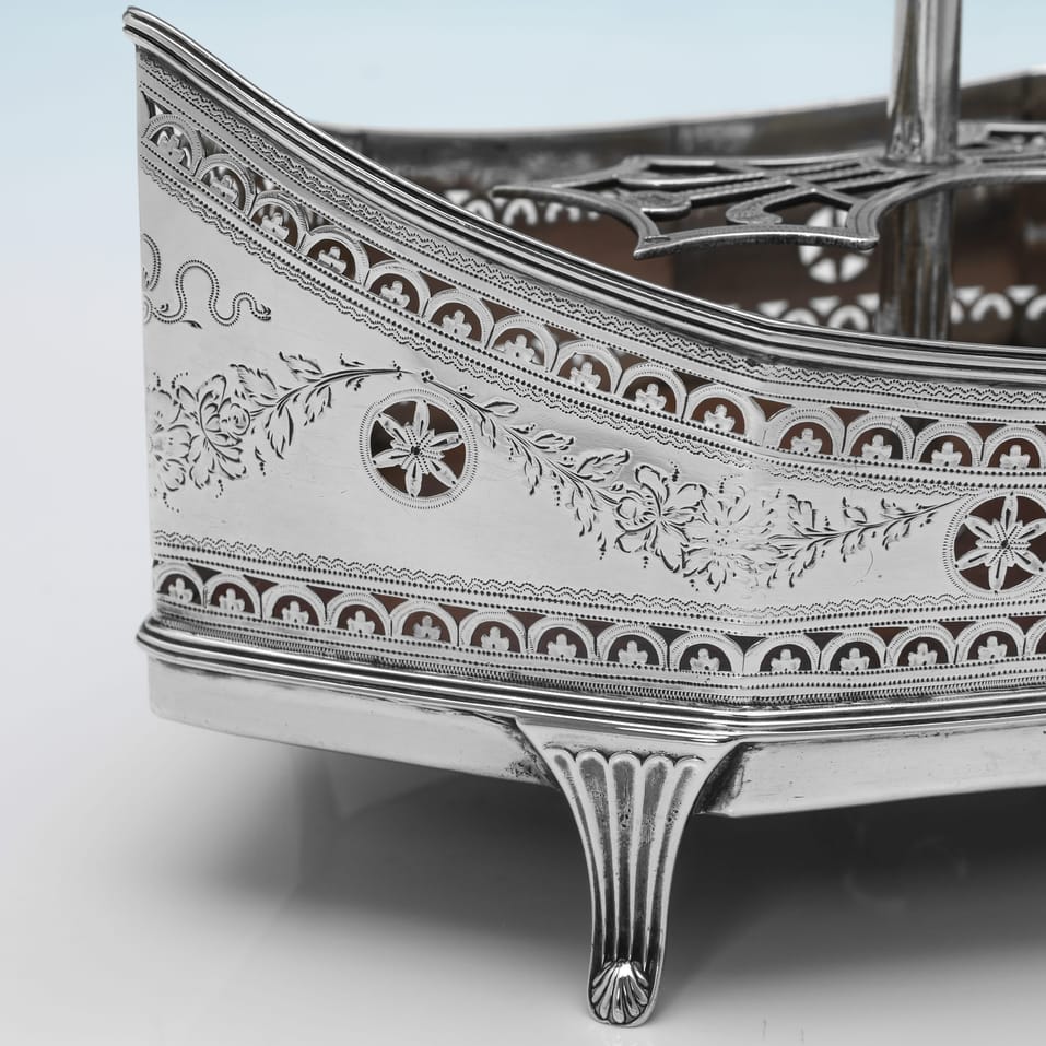 Antique Sterling Silver & Glass Cruet Set - Hester Bateman, hallmarked in 1790 London - George III - Image 13