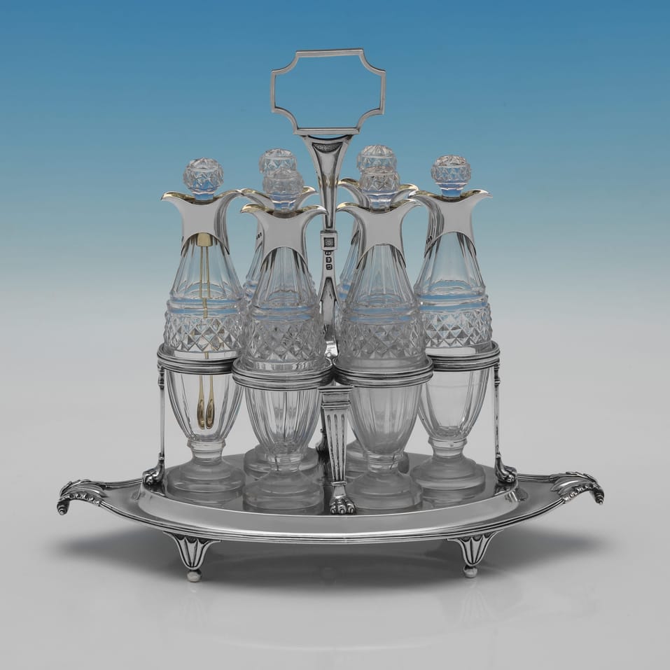 Antique Sterling Silver Cruet Set - Paul Storr, hallmarked in 1799 London - George III