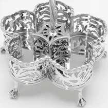Antique Sterling Silver & Glass Cruet Set - Goldsmiths & Silversmiths Co., hallmarked in 1908 London - Edwardian - Thumbnail 6