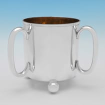 Antique Sterling Silver Three Handled Cup - Aldwinckle & Slater, hallmarked in 1884 London - Victorian - Thumbnail 1