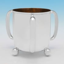 Antique Sterling Silver Three Handled Cup - Aldwinckle & Slater, hallmarked in 1884 London - Victorian - Thumbnail 3