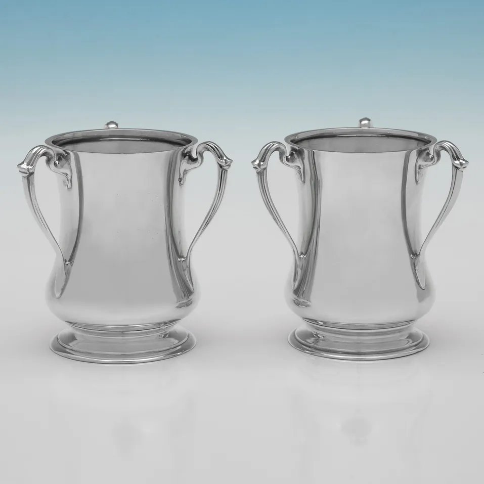 Sterling Silver Pair of Cups - Ollivant & Botsford, hallmarked in 1937 Birmingham - George VI