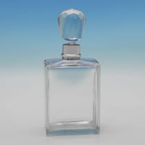 Antique Sterling Silver & Glass Pair of Decanters - Hukin & Heath, hallmarked in 1921 Birmingham - George V - Thumbnail 2