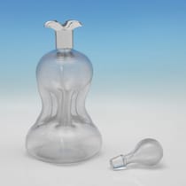 Antique Sterling Silver & Glass Decanter - John Round & Son Ltd., hallmarked in 1896 Sheffield - Victorian - Thumbnail 2