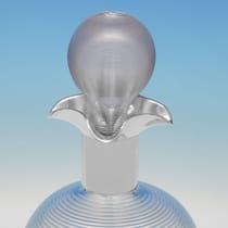 Antique Sterling Silver & Glass Decanter - John Round & Son Ltd., hallmarked in 1896 Sheffield - Victorian - Thumbnail 3