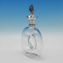 Antique Sterling Silver & Glass Decanter - Dudley & Cox, hallmarked in 1924 London - George V - Thumbnail 2