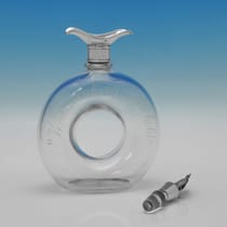 Antique Sterling Silver & Glass Decanter - Dudley & Cox, hallmarked in 1924 London - George V - Thumbnail 3