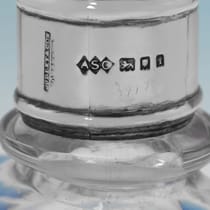 Antique Sterling Silver & Glass Decanter - Dudley & Cox, hallmarked in 1924 London - George V - Thumbnail 6