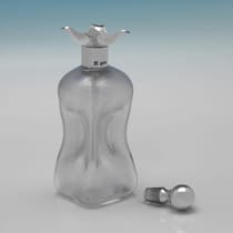 Antique Sterling Silver & Glass Decanter & Shot Glass Set - Heath & Middleton, hallmarked in 1896 Birmingham & London - Victorian - Thumbnail 5