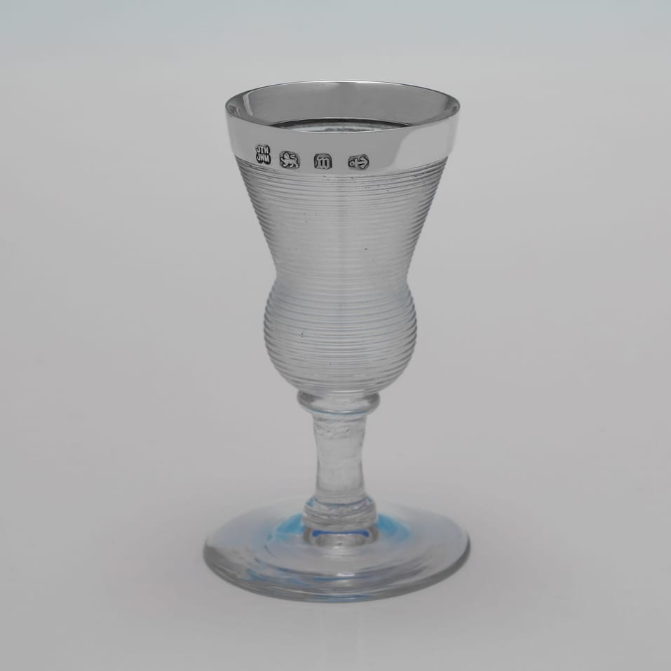 Antique Sterling Silver & Glass Decanter & Shot Glass Set - Heath & Middleton, hallmarked in 1896 Birmingham & London - Victorian - Image 7