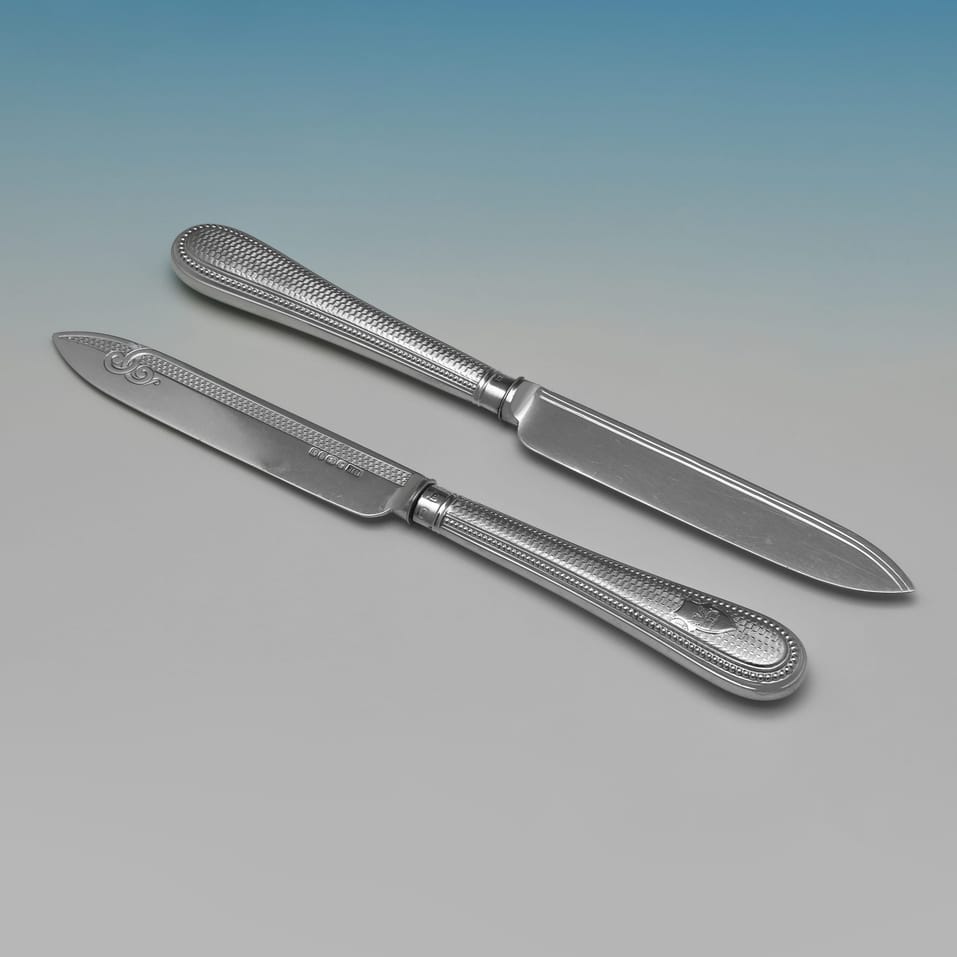 Antique Sterling Silver Dessert Set - Henry Harrison, hallmarked in 1873 Sheffield - Victorian - Image 3