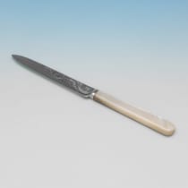 Antique Sterling Silver & Mother of Pearl Dessert Set - Elkington & Co., hallmarked in 1904 Birmingham - Edwardian - Thumbnail 4