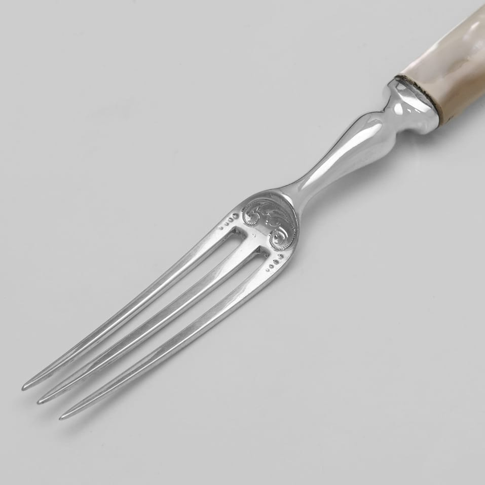 Antique Sterling Silver & Mother of Pearl Dessert Set - Elkington & Co., hallmarked in 1904 Birmingham - Edwardian - Image 5