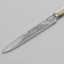 Antique Sterling Silver & Mother of Pearl Dessert Set - Elkington & Co., hallmarked in 1904 Birmingham - Edwardian - Thumbnail 6