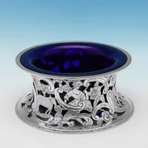 Antique Sterling Silver & Glass Dish Ring - D. & J. Wellby, hallmarked in 1921 London - George V - Thumbnail 2