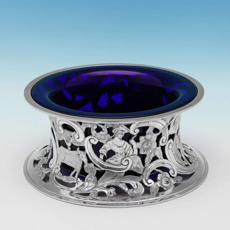 Antique Sterling Silver & Glass Dish Ring - D. & J. Wellby, hallmarked in 1921 London - George V - Image 2