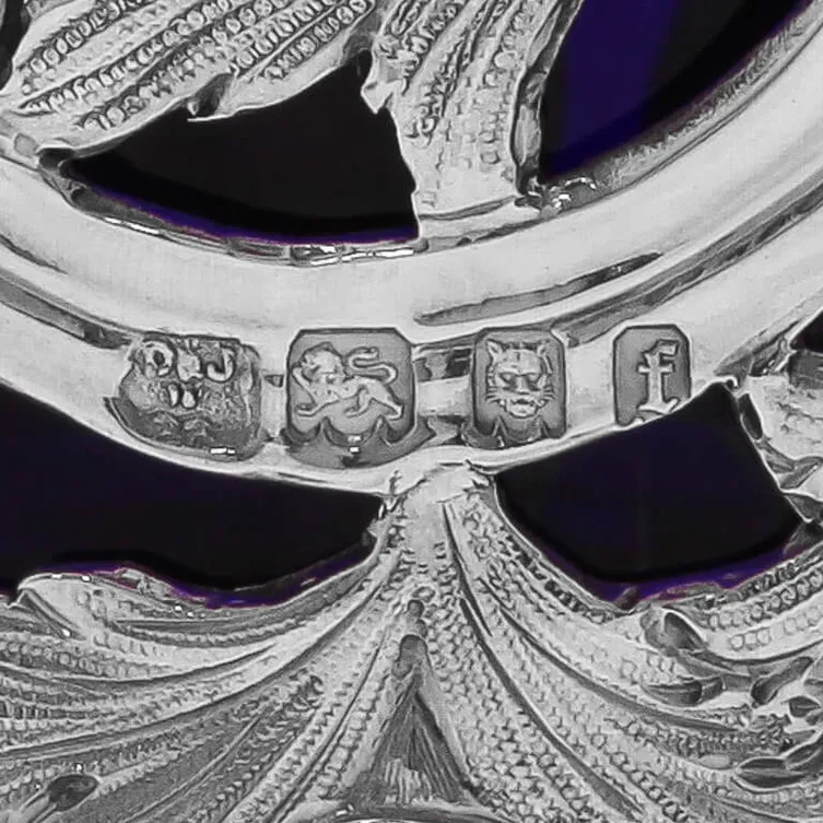Antique Sterling Silver & Glass Dish Ring - D. & J. Wellby, hallmarked in 1921 London - George V - Image 5