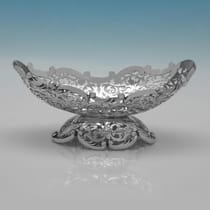 Antique Sterling Silver Dish - Levesley Brothers, hallmarked in 1902 Sheffield - Edwardian - Thumbnail 1