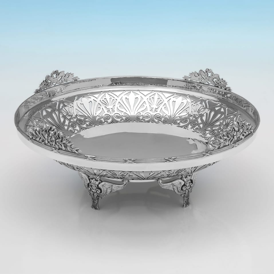 Antique Sterling Silver Dish - Mappin & Webb, hallmarked in 1910 London - George V