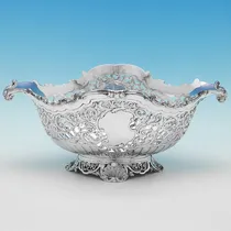 Antique Sterling Silver Naturalistic Dish - Gibson & Langman, hallmarked in 1897 London - Victorian - Thumbnail 1