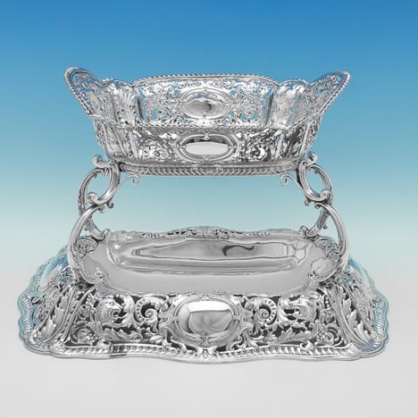 Antique Sterling Silver Centrepiece - Martin Hall & Co. Hallmarked In 1895 Sheffield - Victorian - Image 1