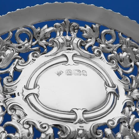 Antique Sterling Silver Centrepiece Dish - Martin, Hall & Co., hallmarked in 1895 Sheffield - Victorian - Image 4