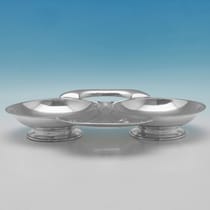 Antique Sterling Silver Art Nouveau Serving Dish - John Round & Son Ltd., hallmarked in 1905 London - Edwardian - Thumbnail 2