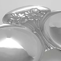 Antique Sterling Silver Art Nouveau Serving Dish - John Round & Son Ltd., hallmarked in 1905 London - Edwardian - Thumbnail 4