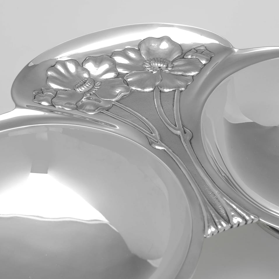 Antique Sterling Silver Art Nouveau Serving Dish - John Round & Son Ltd., hallmarked in 1905 London - Edwardian - Image 4
