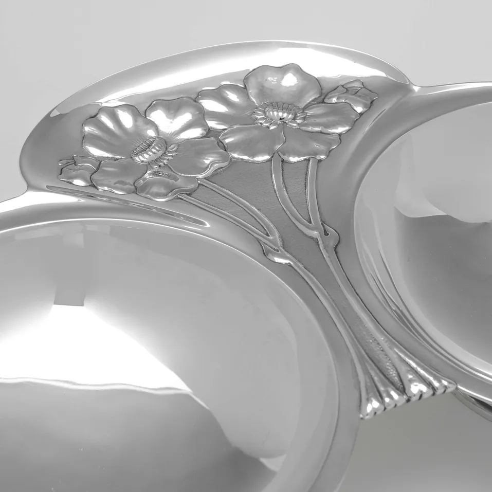 Antique Sterling Silver Art Nouveau Serving Dish - John Round & Son Ltd., hallmarked in 1905 London - Edwardian - Image 4